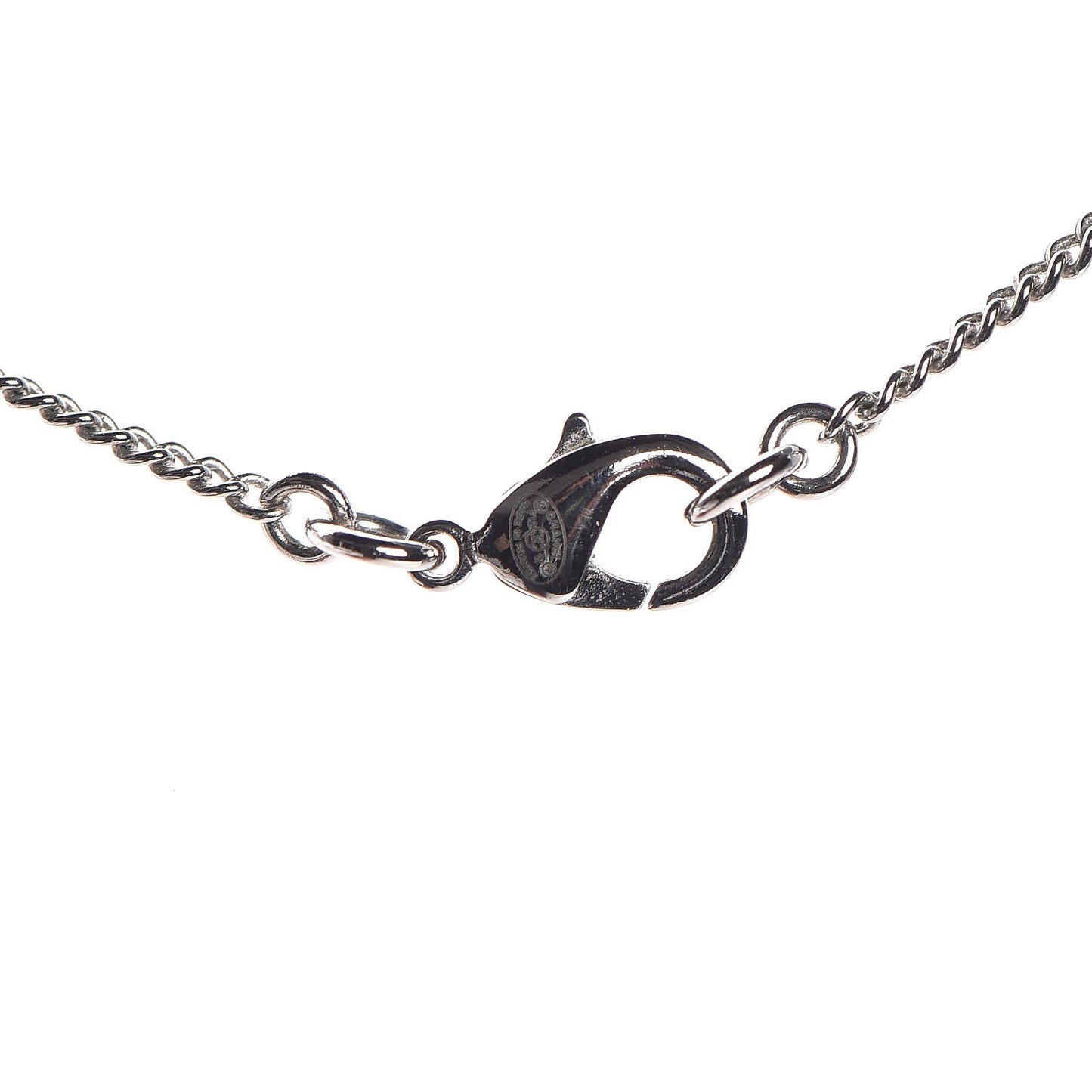 Crystal CC Pendant Necklace Silver