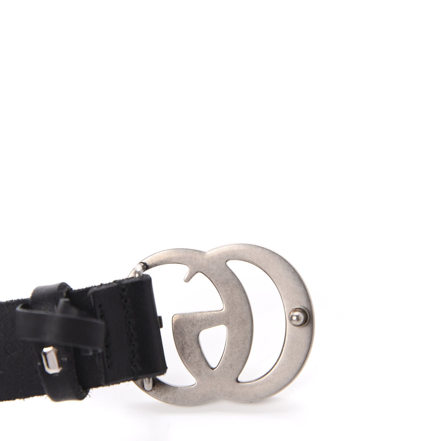 Gucci Cuoio Toscano Nickel Double G 30mm Belt 80 32 Black 7 of 7