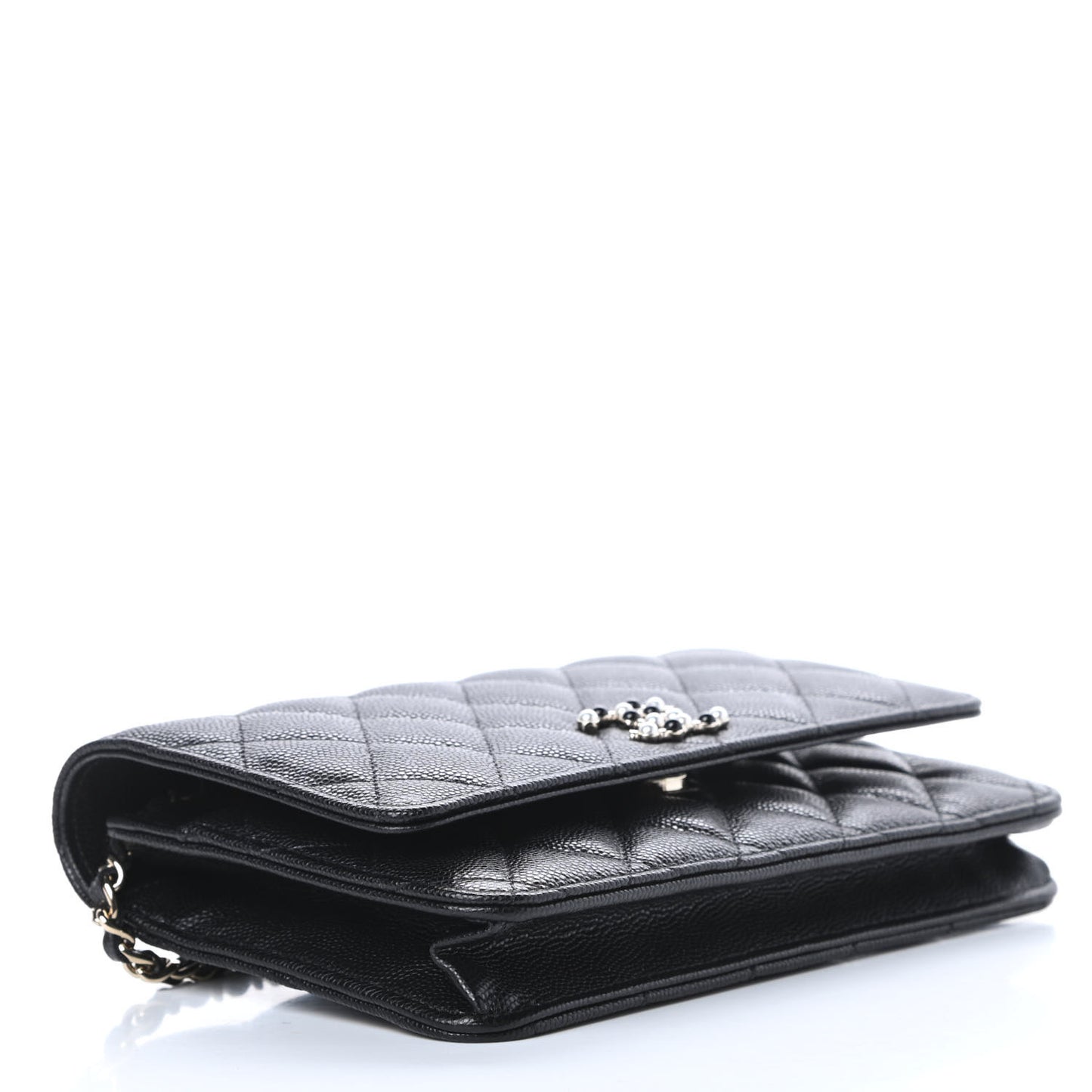 Caviar Quilted Coco Candy Wallet On Chain WOC Black
