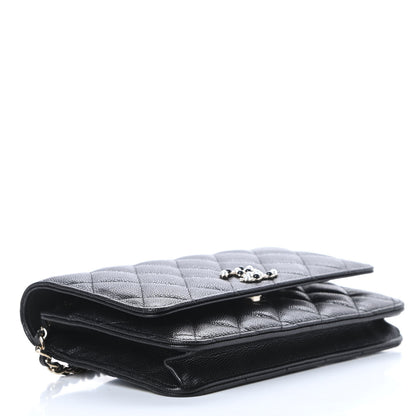 Chanel Caviar Quilted Coco Candy Wallet On Chain WOC Black 4 of 13