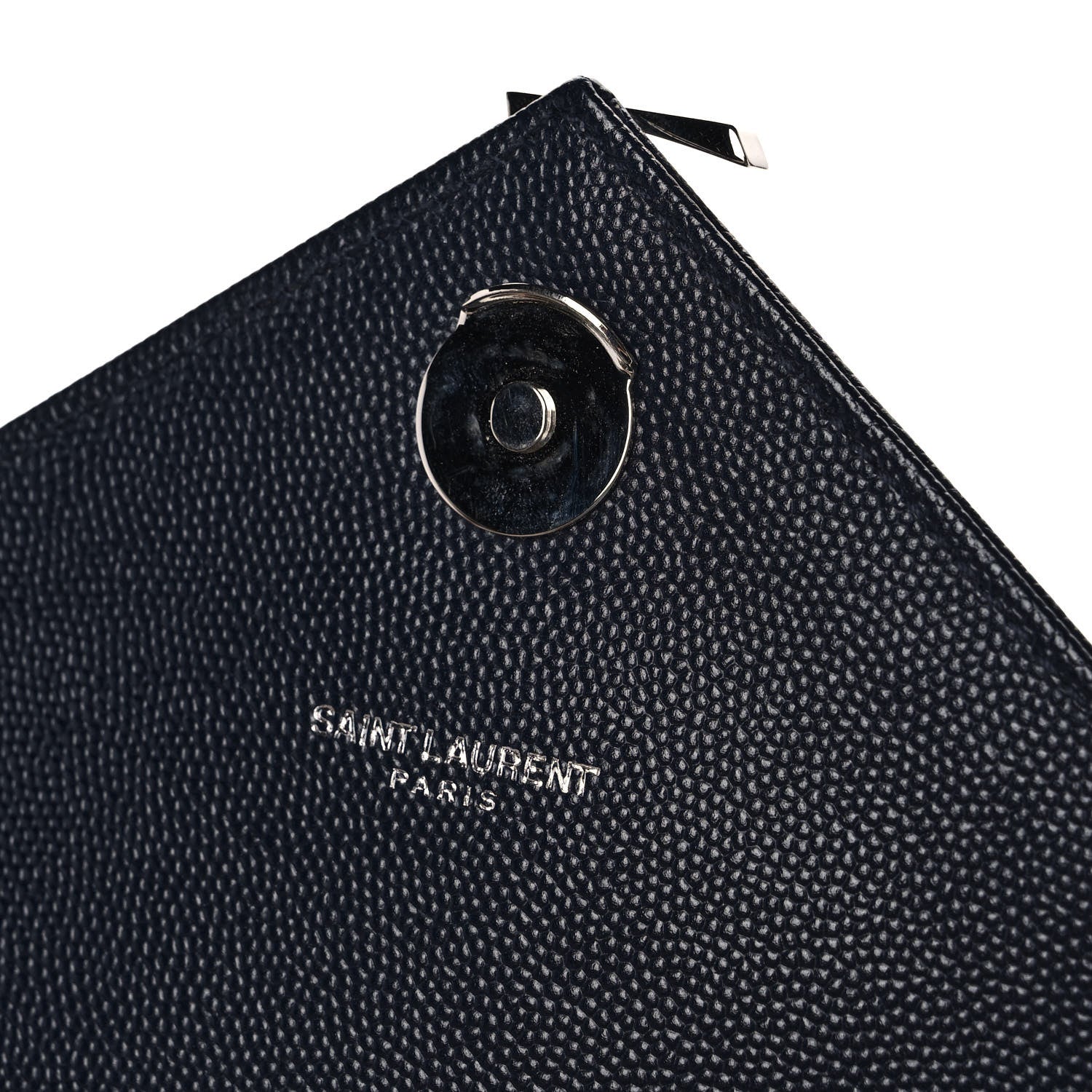 Saint Laurent Grain De Poudre Textured Mixed Matelasse Triquilt Medium Monogram Satchel Deep Marine 11 of 12