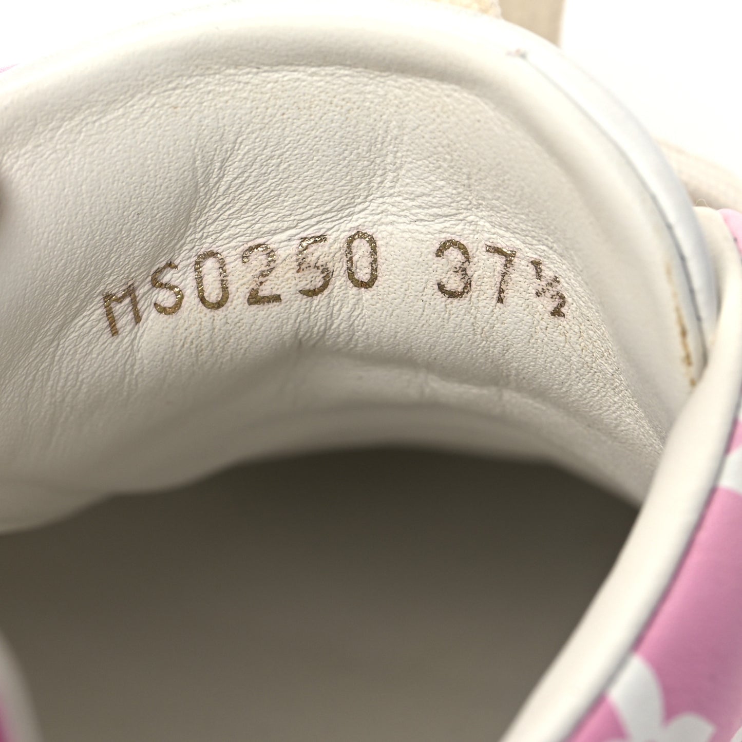 Calfskin Monogram Frontrow Sneakers 37.5 White Pink