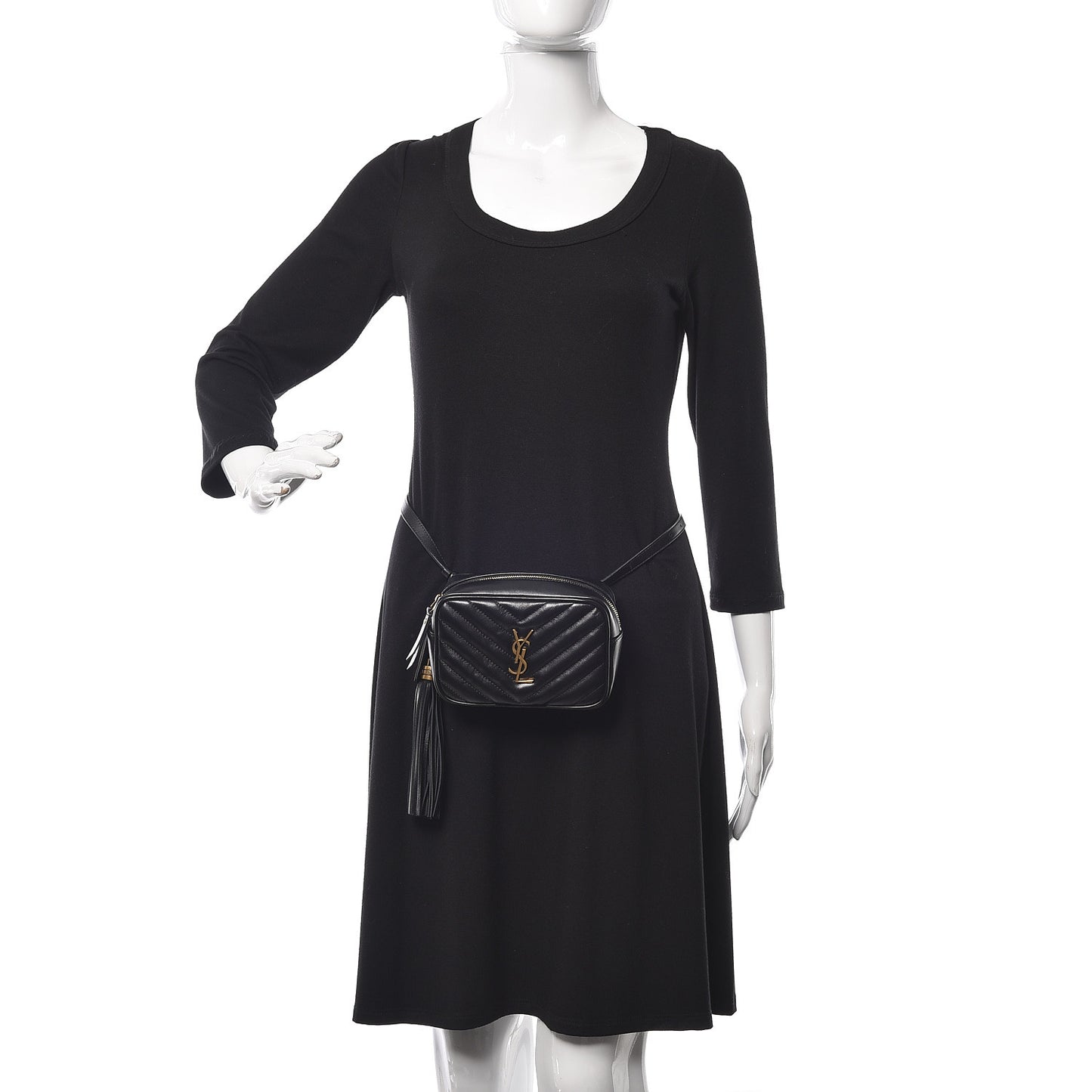 Calfskin Matelasse Monogram Lou Belt Bag Black
