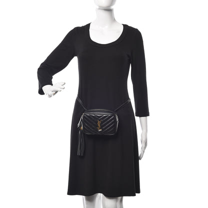 Saint Laurent Calfskin Matelasse Monogram Lou Belt Bag Black 2 of 12