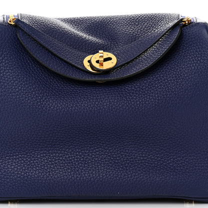 Hermes Taurillon Clemence Lindy 26 Bleu Encre 8 of 10