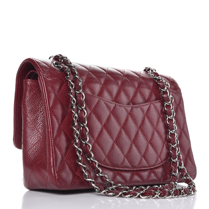 Chanel Caviar Quilted Medium Double Flap Dark Red 4 of 11