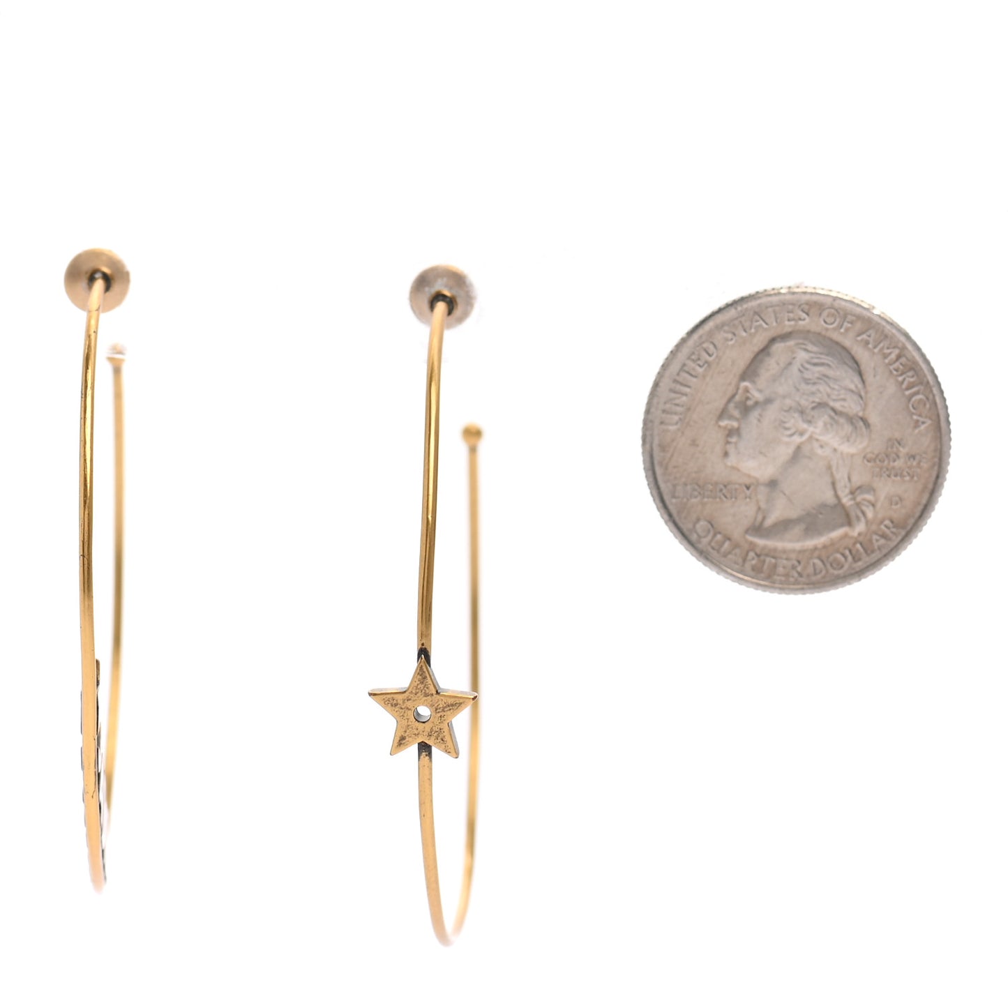 Metal J'Adior Hoop Earrings Aged Gold
