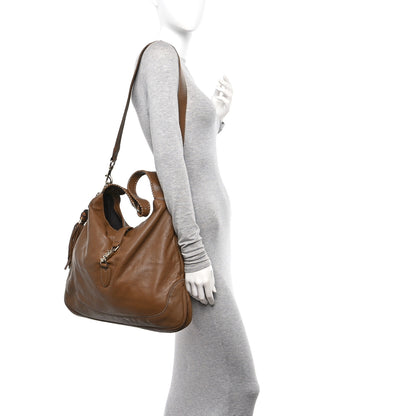 Gucci Calfskin Large New Jackie Shoulder Bag Brown 2 of 10