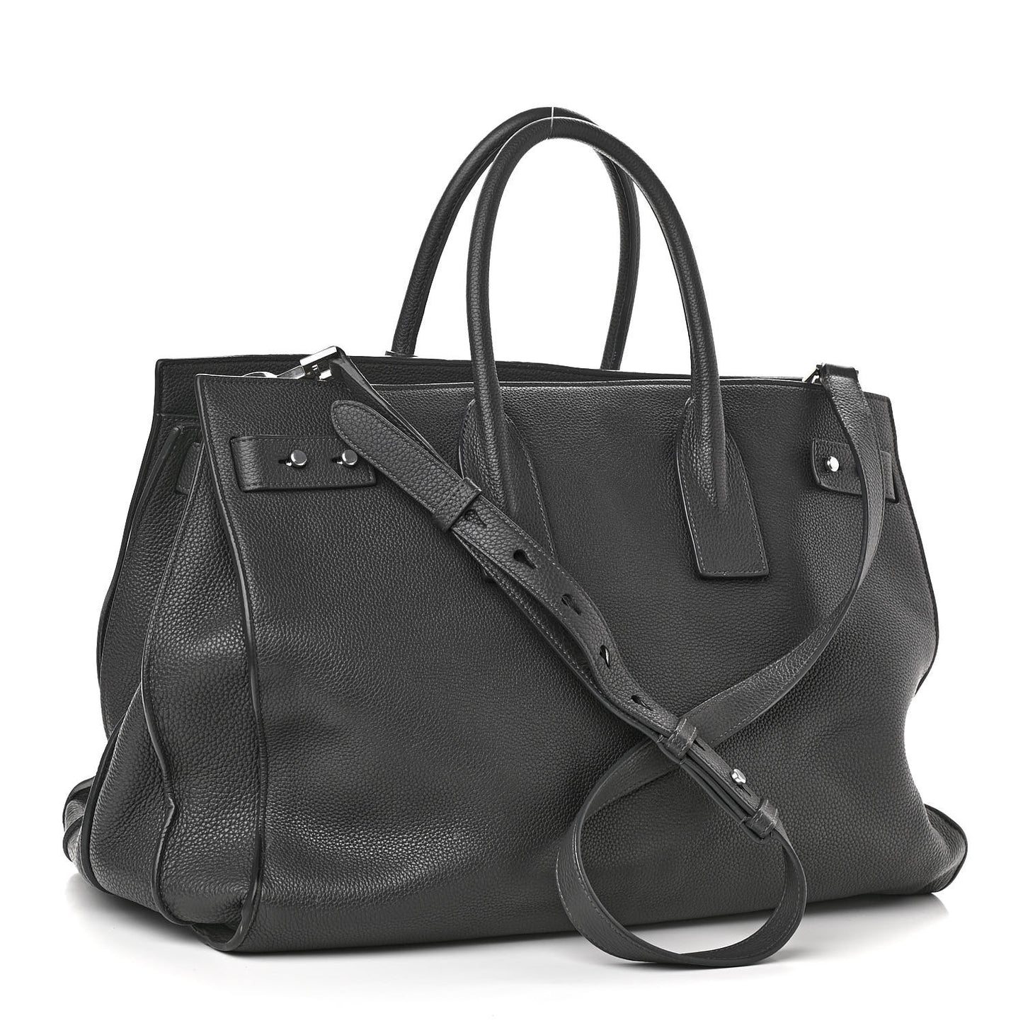 Grained Calfskin Large Souple Sac De Jour Grey