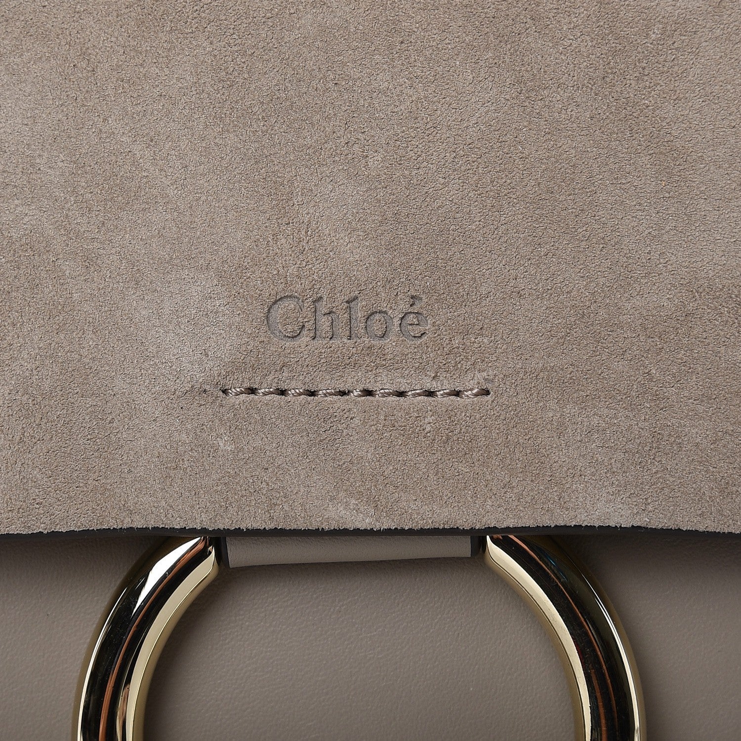 Chloe Calfskin Suede Medium Faye Shoulder Bag Motty Grey 6 of 7