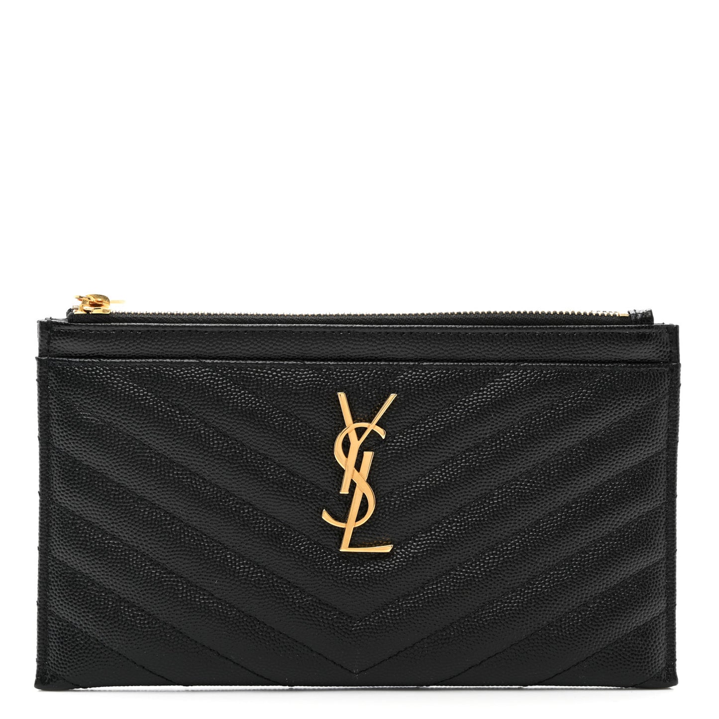 Grain De Poudre Chevron Monogram Bill Pouch Black