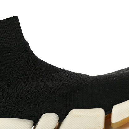 Balenciaga Technical 3D Recycled Knit Bi-Color Womens Speed 2.0 Transparent Sole Sneakers 38 Black White 10 of 11