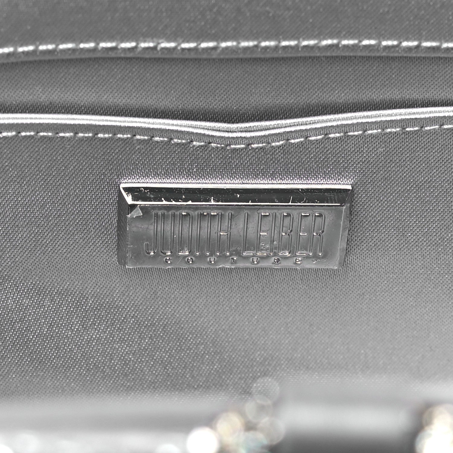 Judith Leiber Swarovski Crystal Satin Gemma Clutch Silver 6 of 8