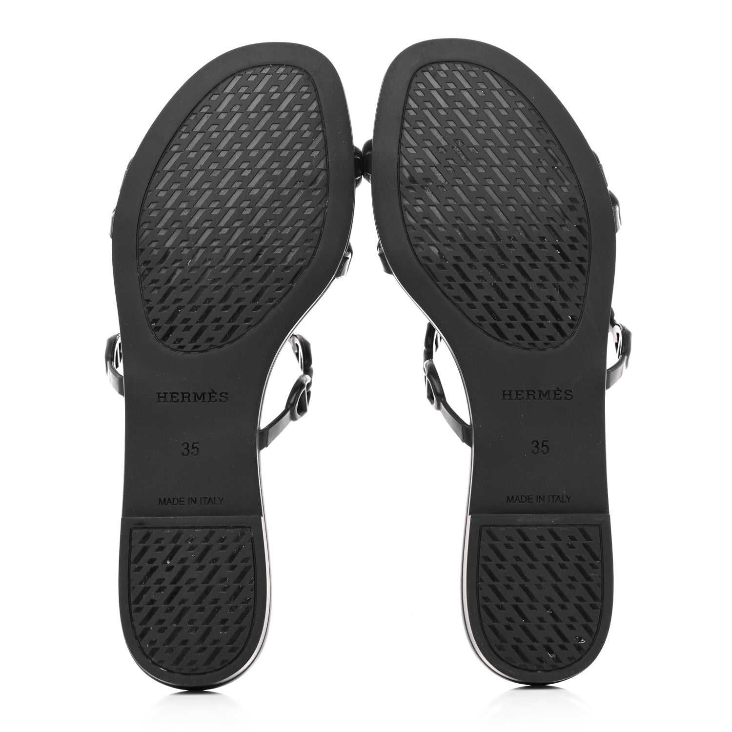 Hermes TPU Rivage Sandals 35 Black 5 of 9