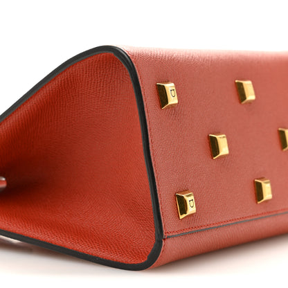 Salvatore Ferragamo Hammered Calfskin Small The Studio Box Bag Brick 8 of 12