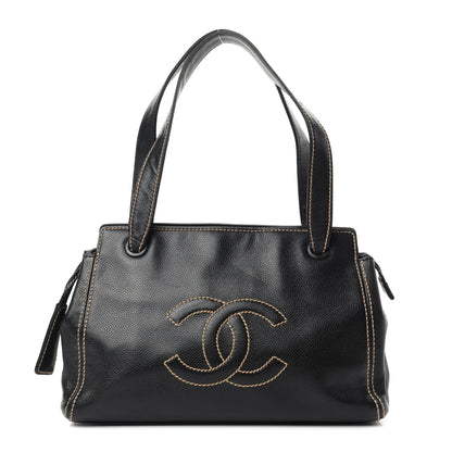 Chanel Caviar Stitched CC Shoulder Bag Black 1 of 10