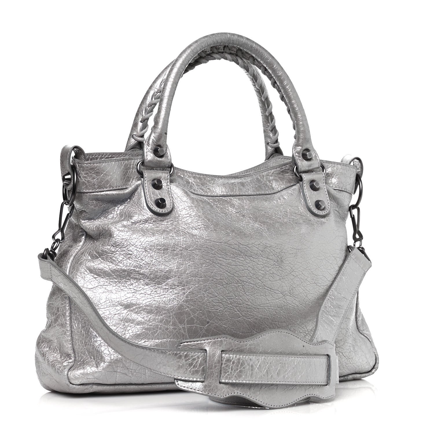 Balenciaga Metallic Agneau Classic Hardware Town Argent 2 of 13