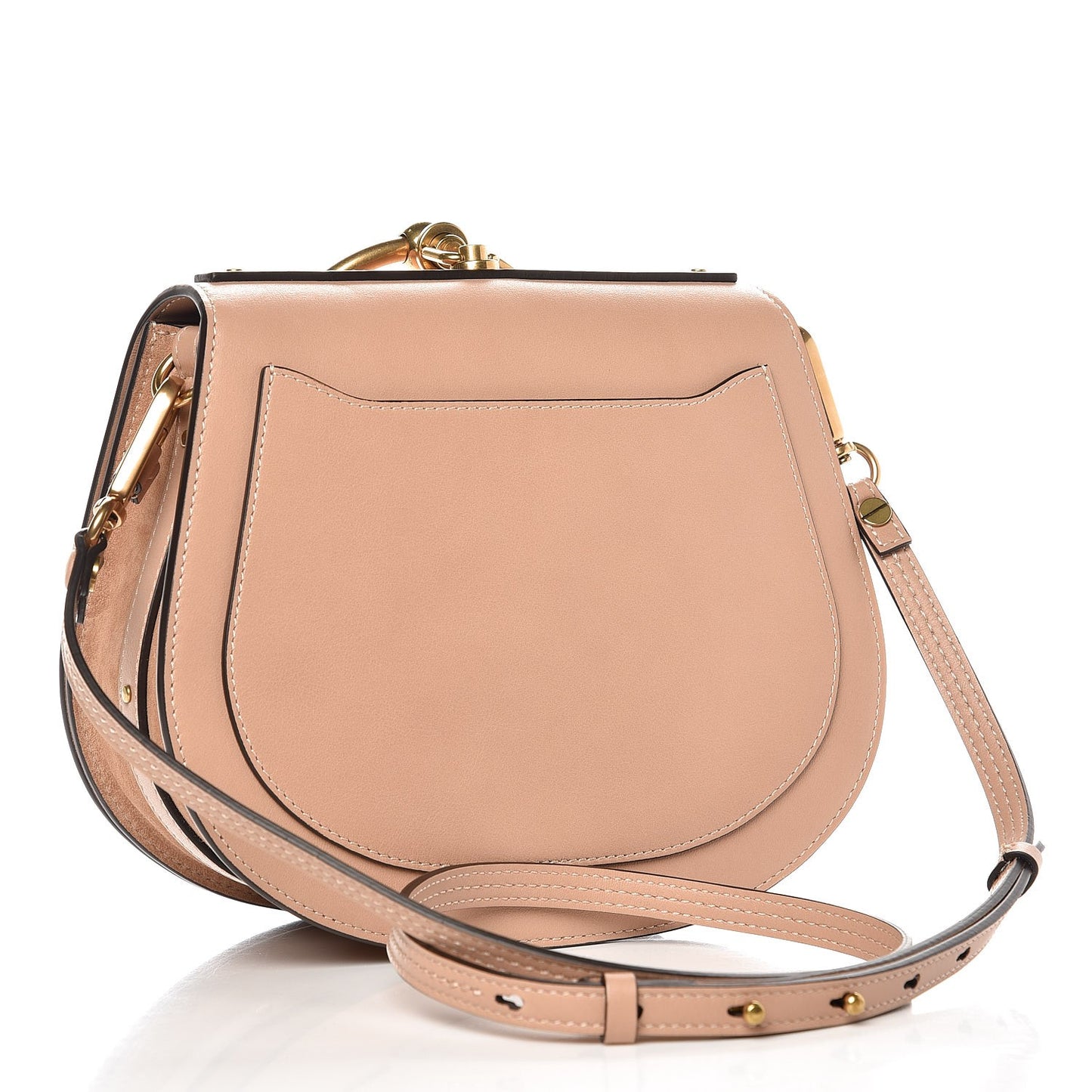 Calfskin Suede Medium Nile Bracelet Bag Biscotti Beige