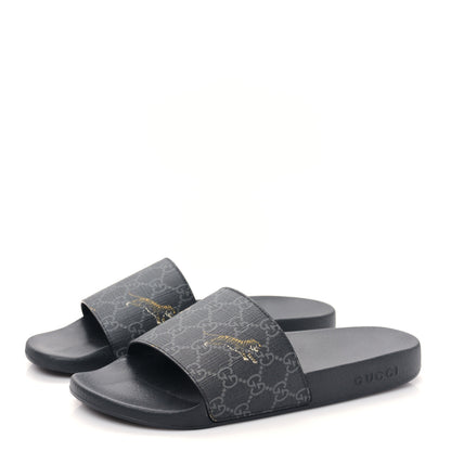 Gucci GG Supreme Monogram Tigers Mens Slide Sandals 8 Black Multicolor 3 of 8