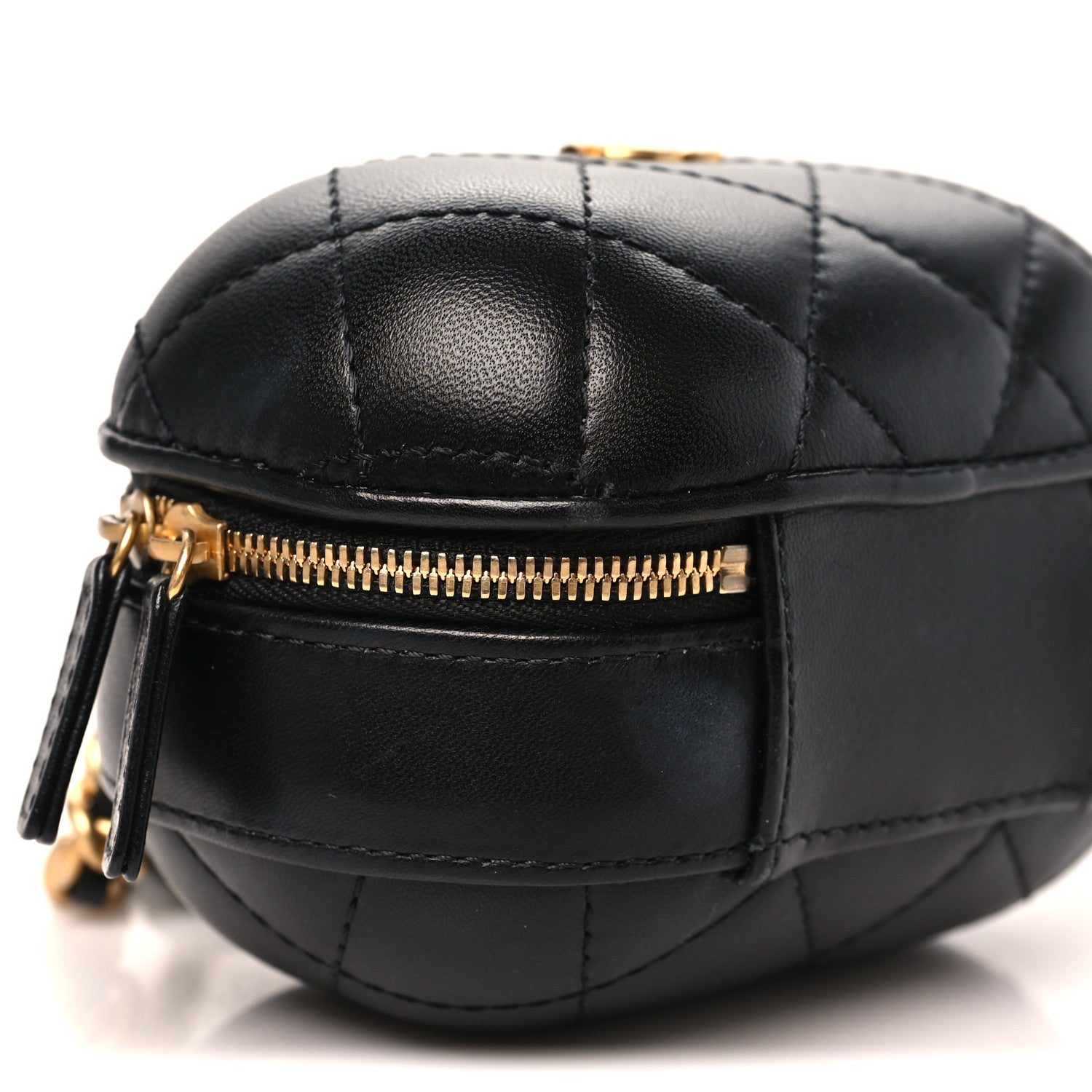 Chanel Lambskin Quilted CC Bubble Vanity Case With Chain Black 8 of 10