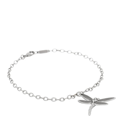 Tiffany 18K White Gold Diamond Dragonfly Charm Bracelet 1 of 3