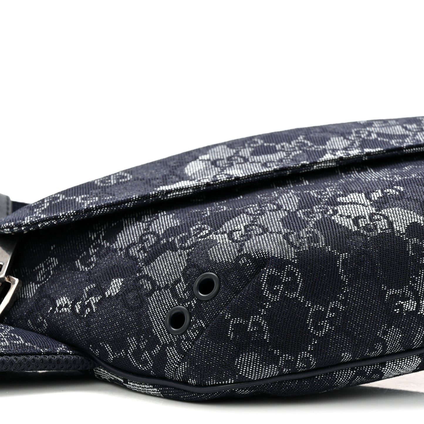 Denim Monogram Web Belt Bag Blue Multicolor
