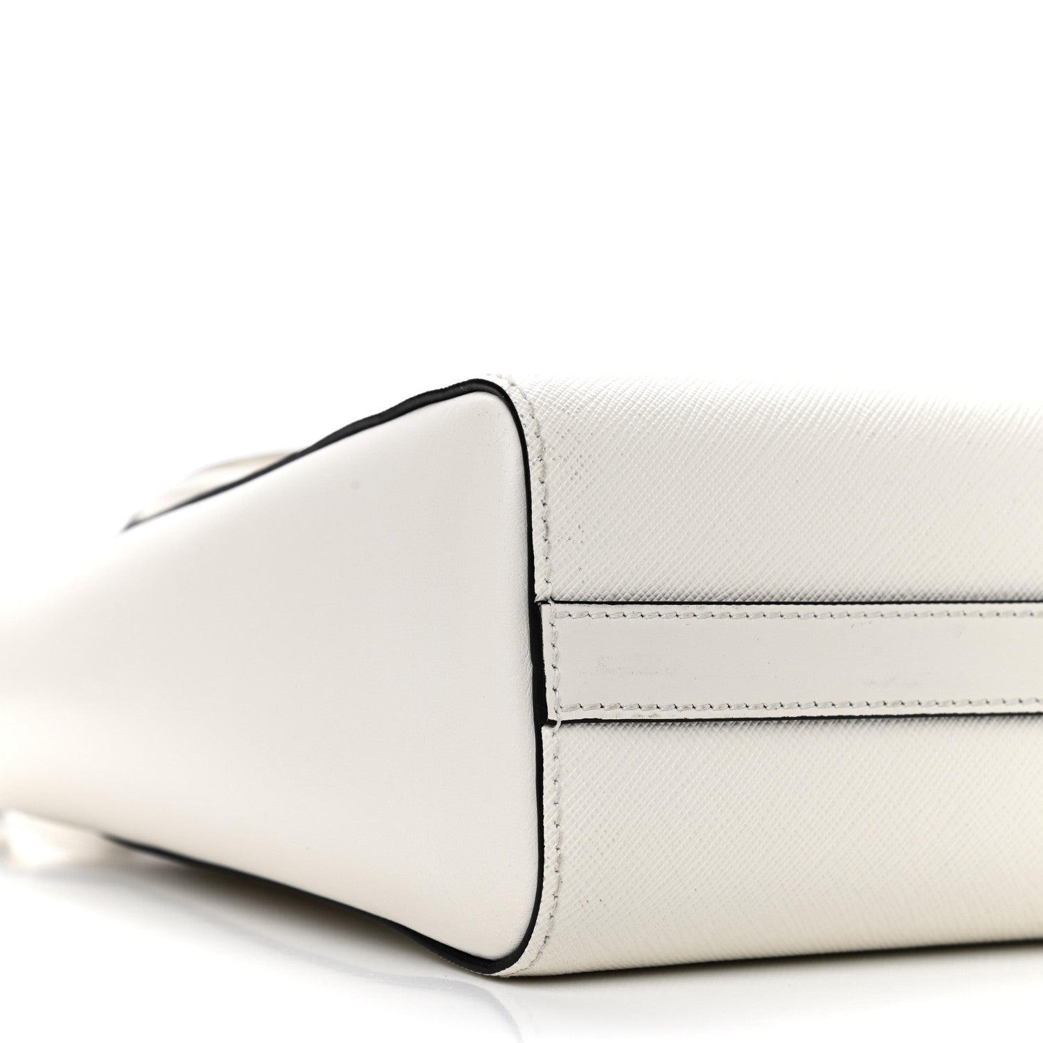 Prada Saffiano Soft Calfskin Small Zippered Tote White 8 of 10