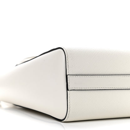Prada Saffiano Soft Calfskin Small Zippered Tote White 8 of 10