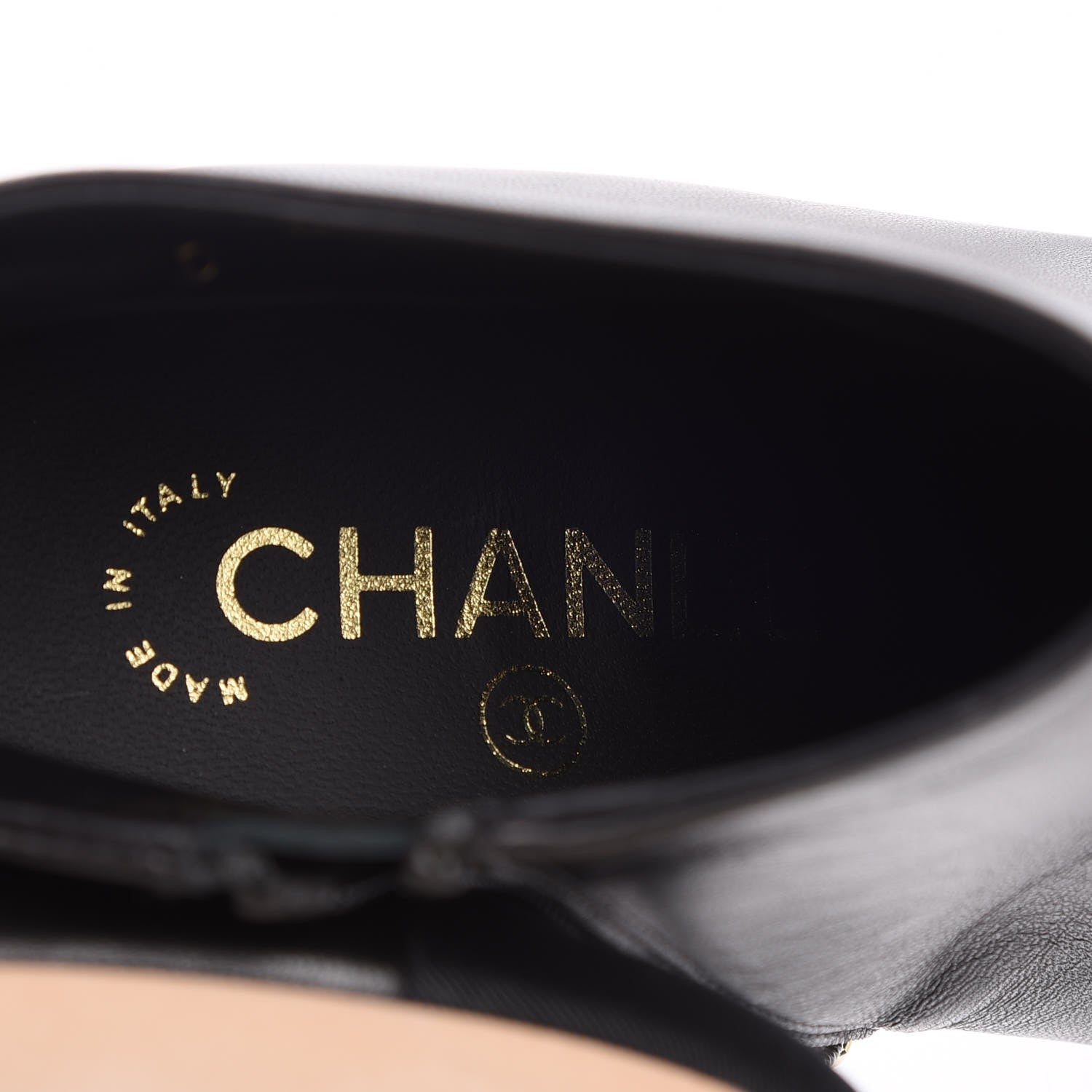 Chanel Lambskin Grossgrain Pearl Cap Toe Boots 36 Black 7 of 9