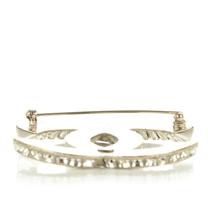 Chanel Baguette Crystal CC Brooch Silver 3 of 5