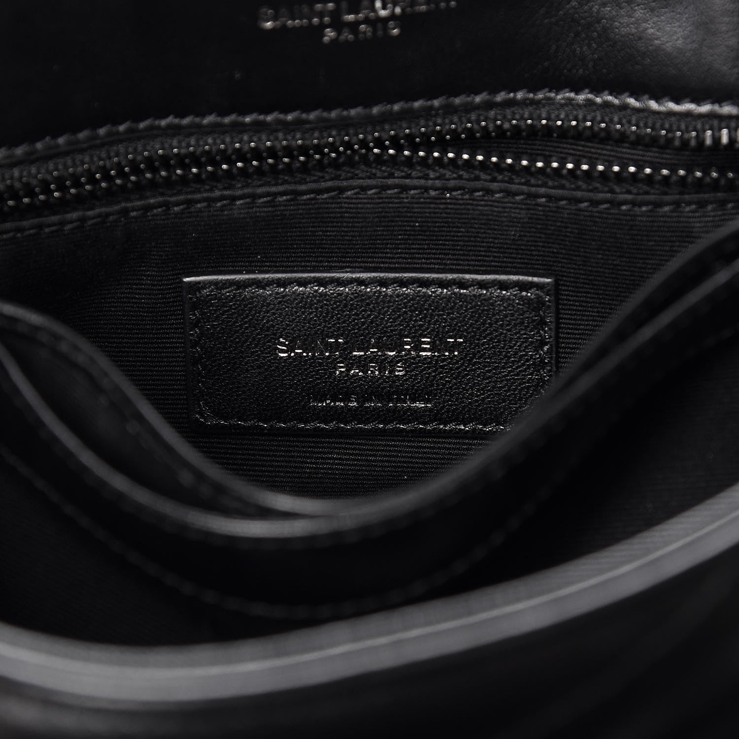 Saint Laurent Calfskin Y Quilted Monogram Toy Loulou Crossbody Bag Black 7 of 11