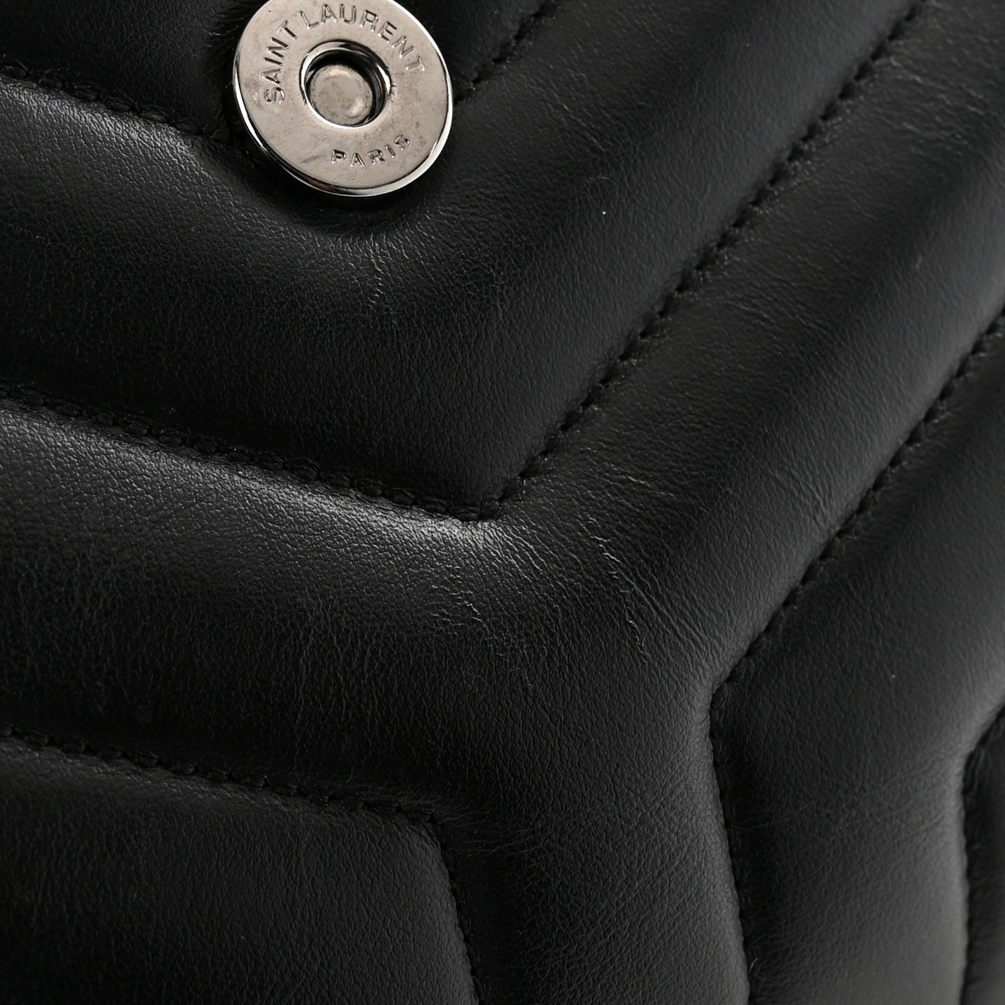 Calfskin Y Quilted Monogram Monochrome Medium Loulou Chain Satchel Black