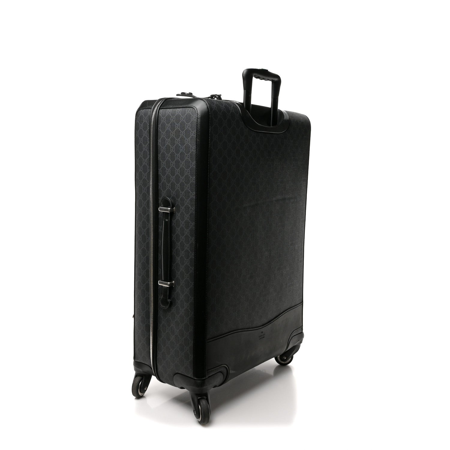Gucci GG Supreme Monogram Large Four Wheel Suitcase Black Grey 2 of 14