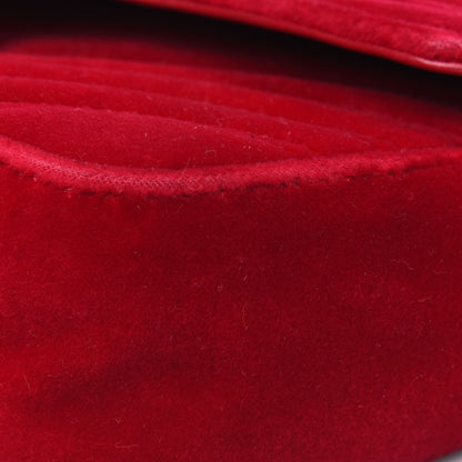 Gucci Velvet Matelasse Mini GG Marmont Shoulder Bag Hibiscus Red 15 of 24
