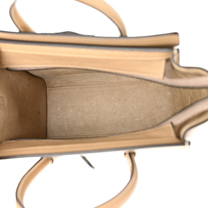 Celine Drummed Calfskin Nano Luggage Dune 5 of 12
