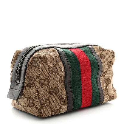 Gucci Monogram Web Small Cosmetic Case Dark Brown 3 of 11