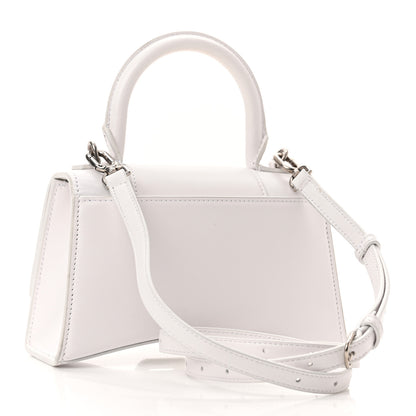 Balenciaga Shiny Box Calfskin Strass Hourglass Top Handle Bag XS White 3 of 10