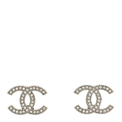 Chanel Crystal CC Earrings Silver 1 of 5