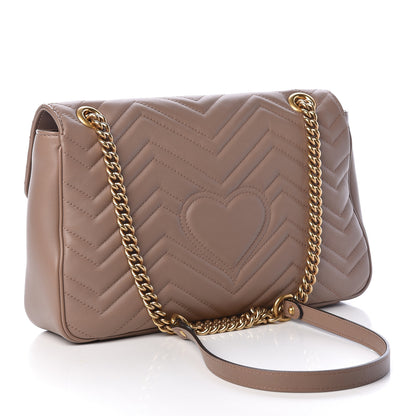 Gucci Calfskin Matelasse Medium GG Marmont Shoulder Bag Porcelain Rose 3 of 13