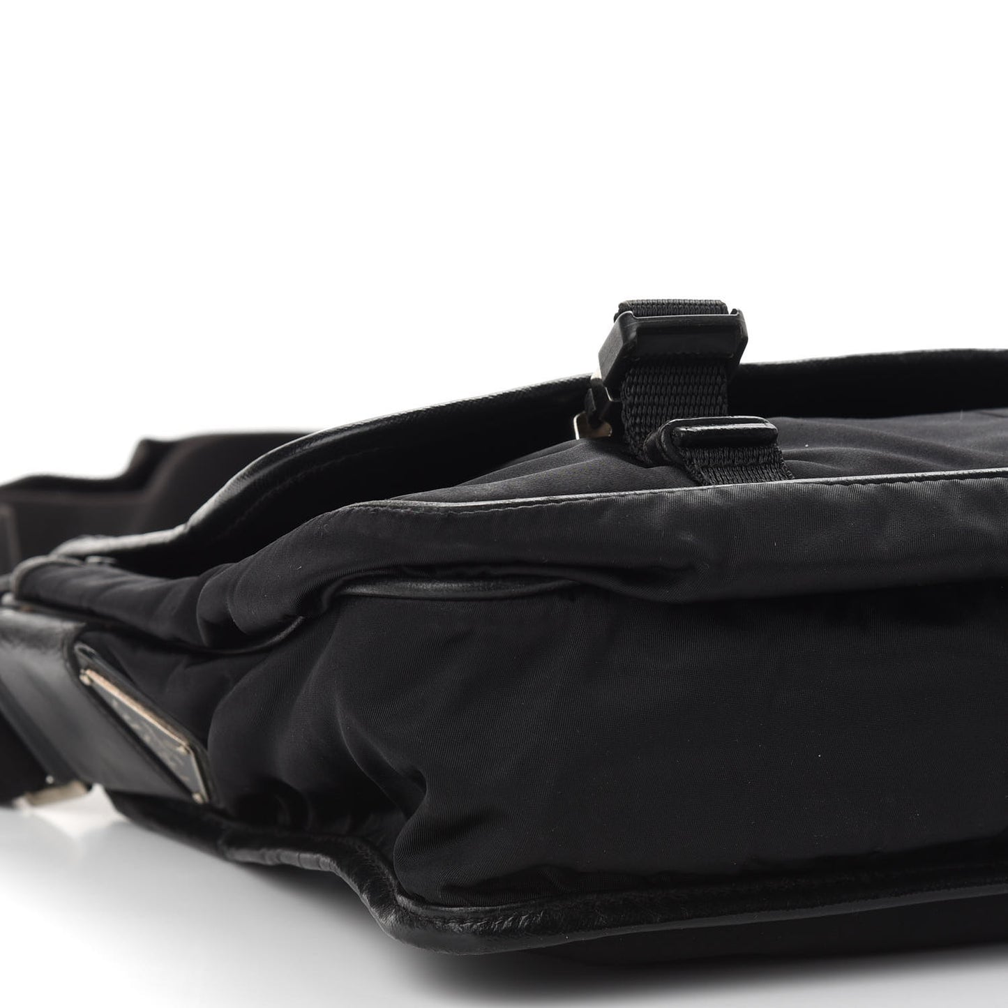 Tessuto Nylon Saffiano Messenger Satchel Black