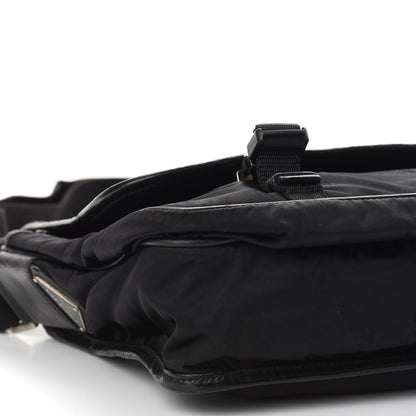 Prada Tessuto Nylon Saffiano Messenger Satchel Black 8 of 9