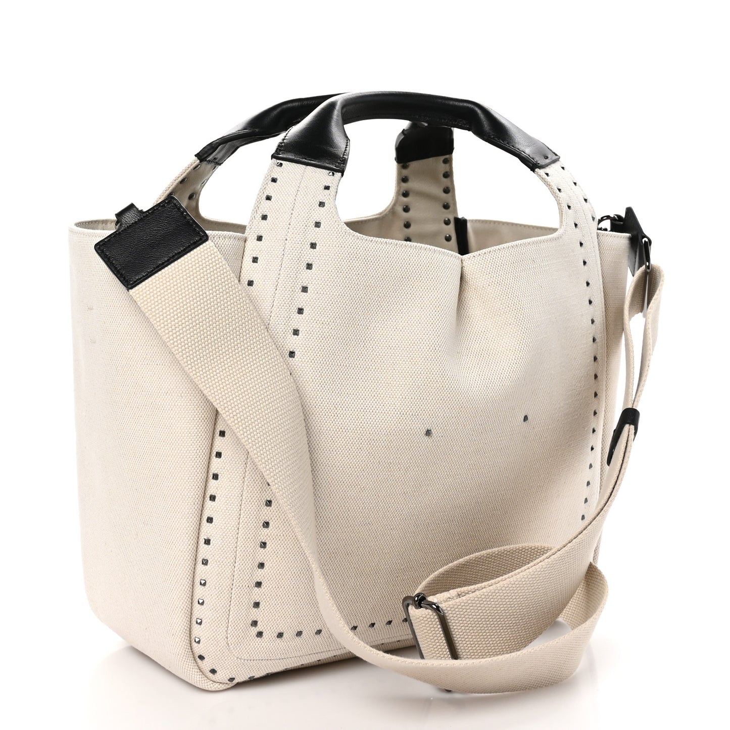 Canvas Atelier 01 Metal Stitch Edition Medium Tote Bag Naturale Black