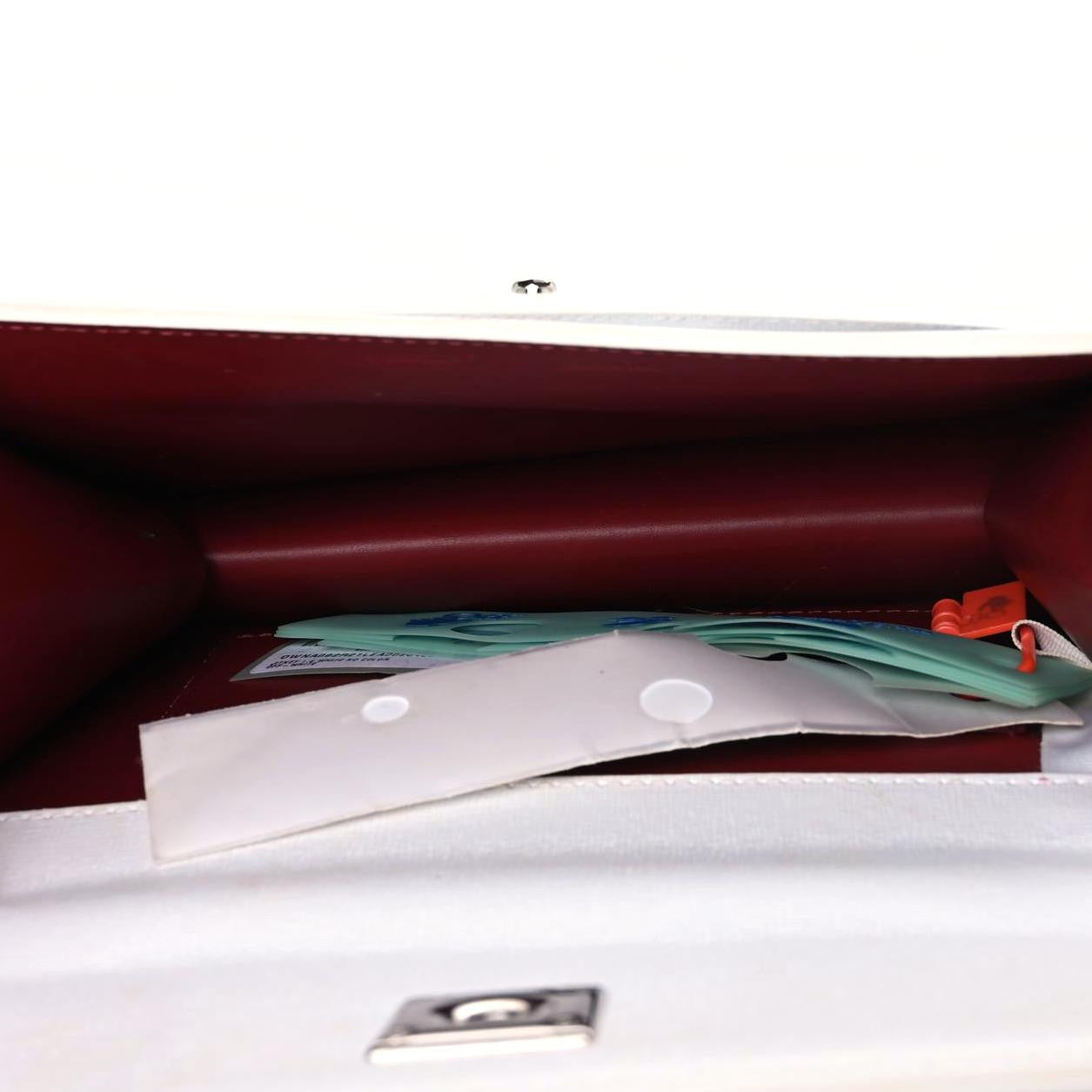 Off-White Saffiano Jitney 1.4 Top Handle Bag White 9 of 21