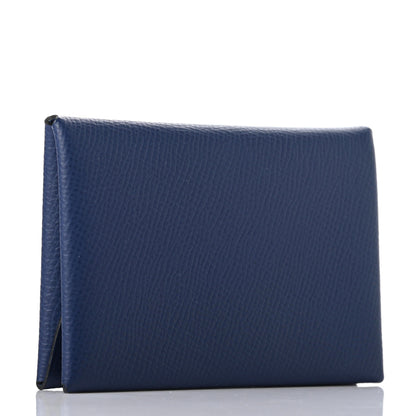 Hermes Epsom Verso Calvi Duo Card Case Bleu Saphir Bleu France 3 of 7