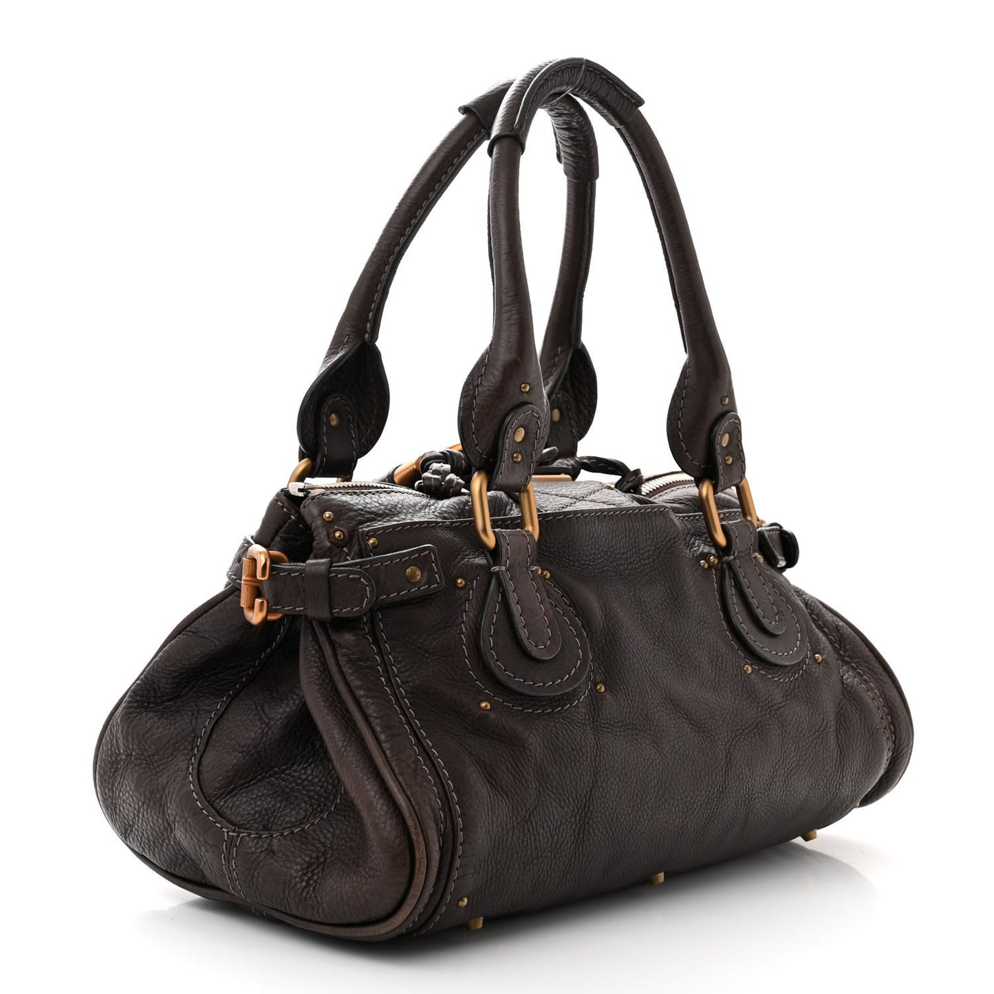 Calfskin Medium Paddington Satchel Chocolate