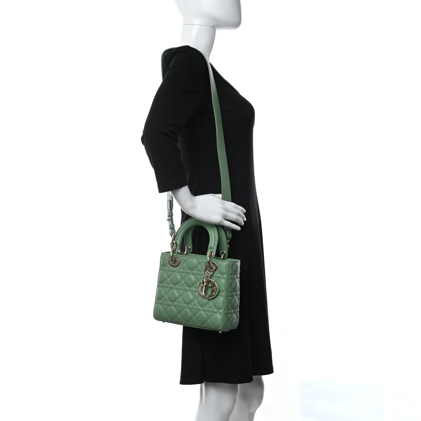Lambskin Cannage Small My ABCDior Lady Dior Green