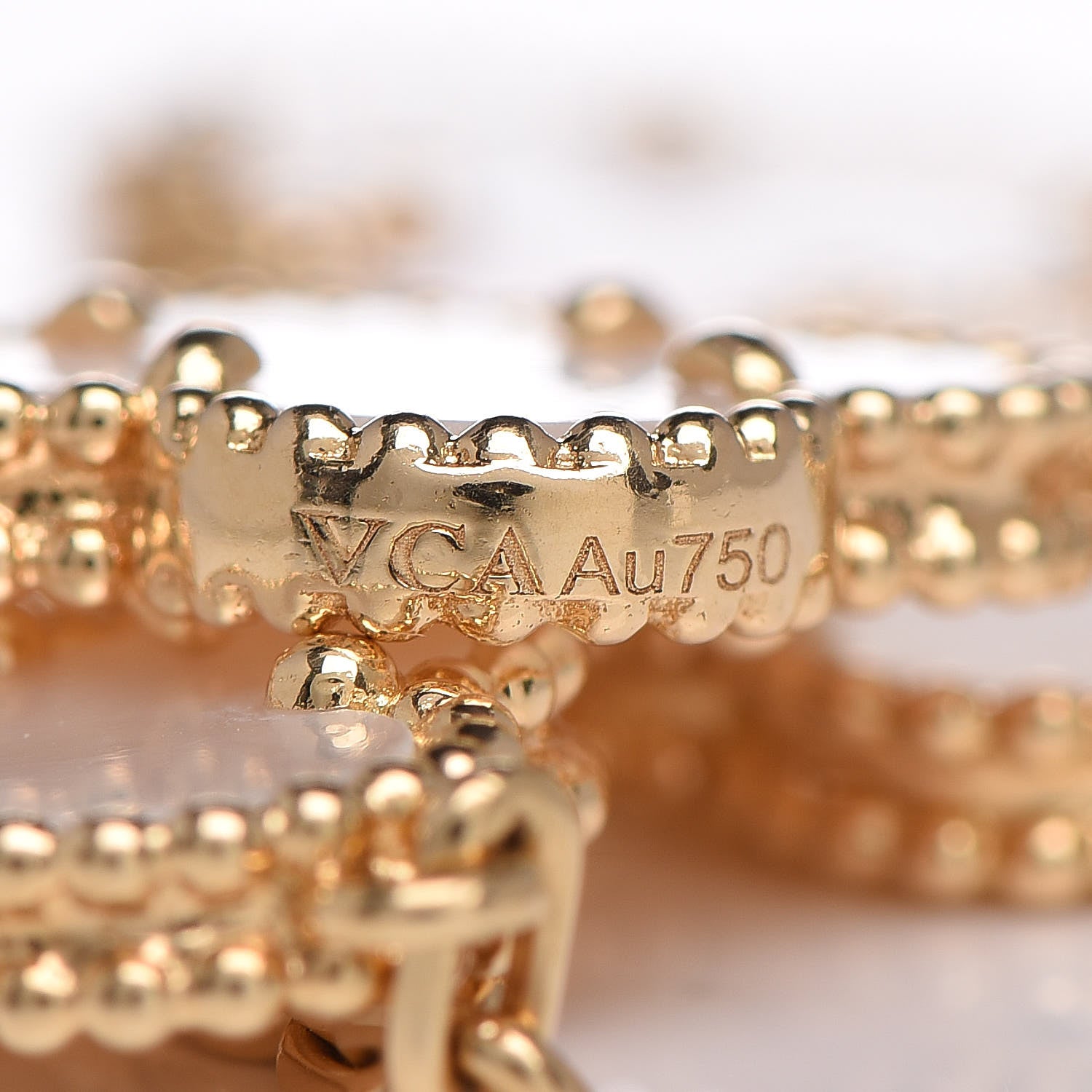 Van Cleef & Arpels 18K Yellow Gold Mother of Pearl 5 Motifs Vintage Alhambra Bracelet 5 of 6