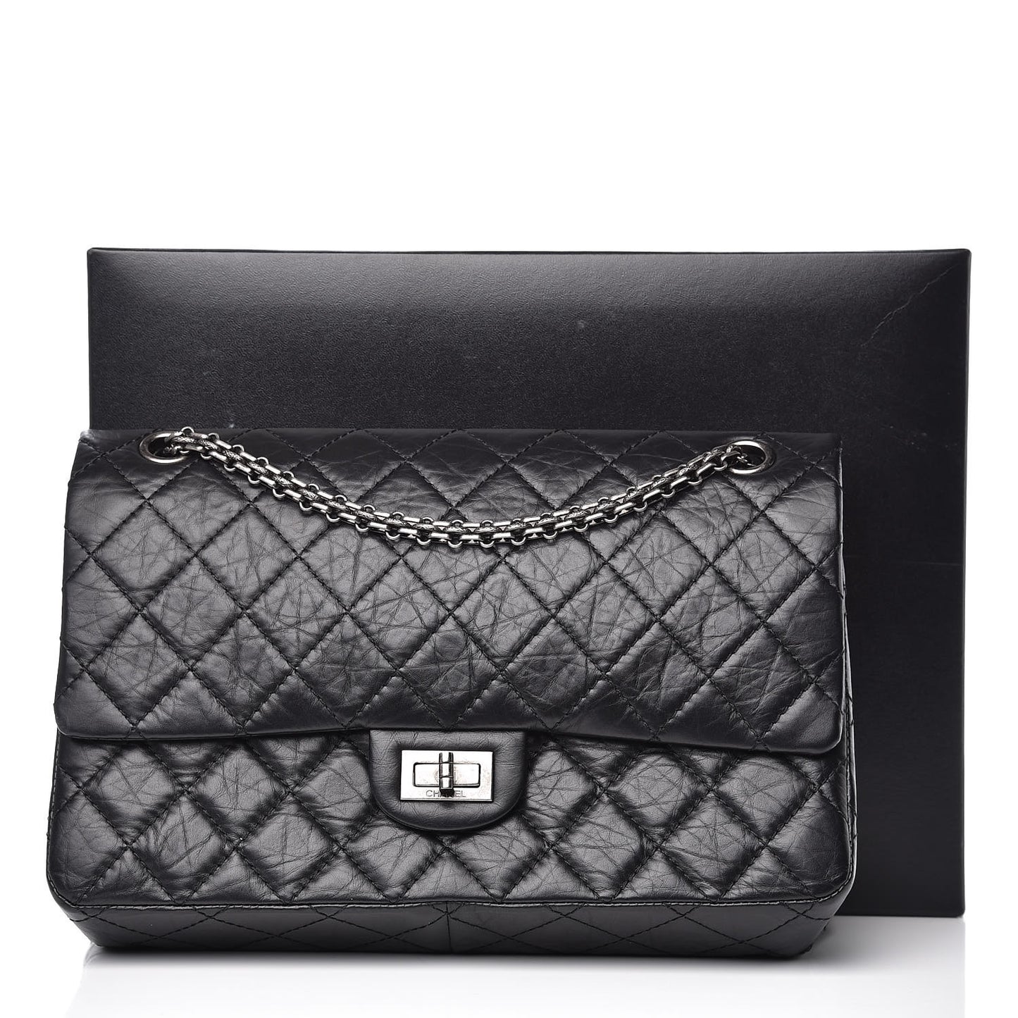 Aged Calfskin Quilted 2.55 Reissue 226 Flap Black