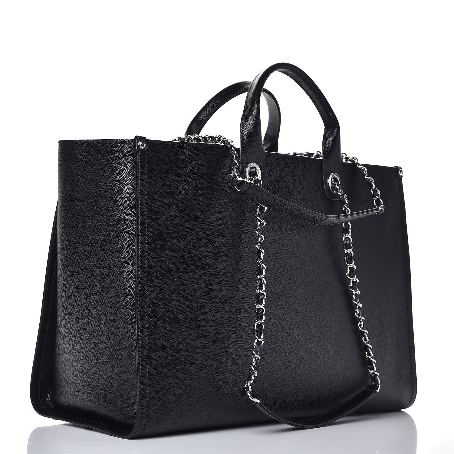 Chanel Caviar Extra Large Studded Deauville Tote Black 3 of 8