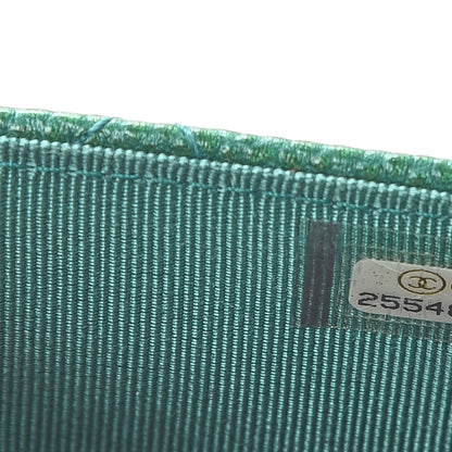 Chanel Metallic Caviar Quilted Wallet On Chain WOC Green 8 of 9